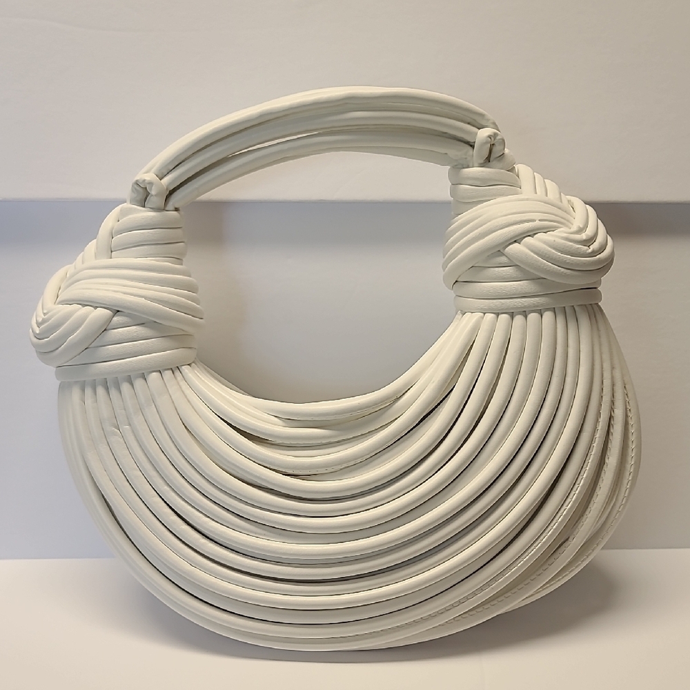 Elegant Nylon Woven White Rope Women's Bag